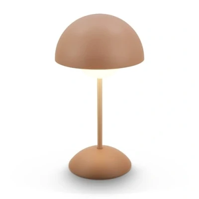 Imagen de Briloner Lámpara de mesa LED recargable Kugle, marrón, metal, IP44, atenuable