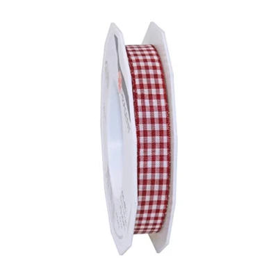 Imagen de PRÄSENT Cinta de Regalo, Poliéster, Burdeos/Créme, 20 m Rolle 15 mm