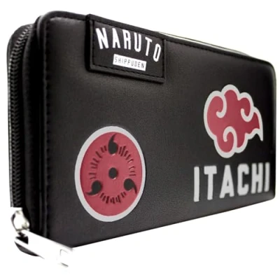 Imagen de Akatsuki Itachi Sharingan Ojo Espejo Cartera Clutch Monedero &amp; Tarjetero, Negro