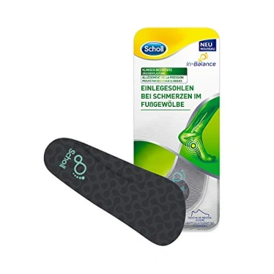 Imagen de Scholl InBalance Plantillas para zapatos de talla 40 42 Suelas dolor en el arco del pie Par almohadillas no adhesivas, transparente, 1 unidad