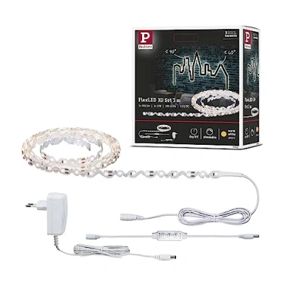 Imagen de Paulmann 78962 Strip LED FlexLED 3D, juego básico 3 m incl. 1x8,0 W, regulable, tira de luz, blanco, cinta plástico, 3000 K