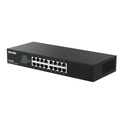 Imagen de Tenda TEG1016D 16 Port RJ45 10/100/1000Mbps Gigabit Ethernet Switch, 6KV Lightning Protection, Desktop/Rack Mount, Plug &amp; Play, Metal Housing, Full Duplex, Fanless