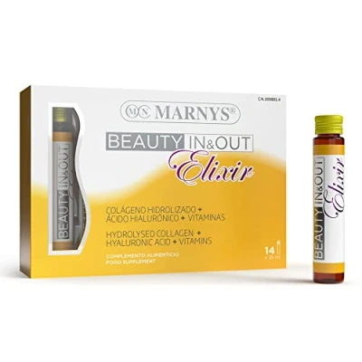 Imagen de Marnys Colágeno Hidrolizado, Bebida para la Belleza Desde El Interior, Beauty In &amp; Out Elixir, 14 Viales 25 Ml