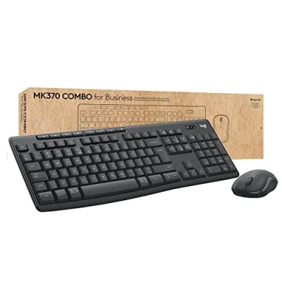 Imagen de Logitech MK370 combo empresa, Teclado inalámbrico estándar y ratón inalámbrico, receptor USB Logi Bolt, Bluetooth, certificación mundial Windows/Mac/Chrome/Linux, QWERTY Español, Gris