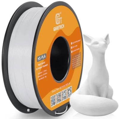 Imagen de GEEETECH HS PLA filamento para impresora 3D (1,75 mm, PLA, de alta velocidad, bobina, 1 kg), color blanco