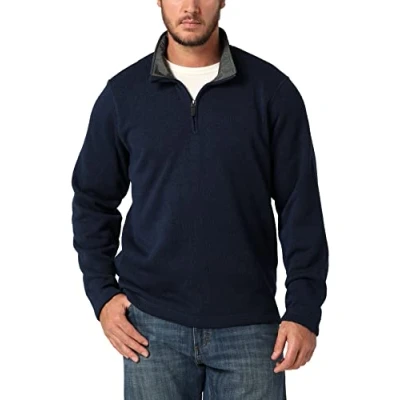 Imagen de Wrangler Authentics Men&#039;s Sweater Fleece Quarter Zip, Mood Indigo, 2XL