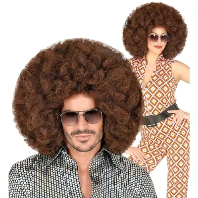 Imagen de Widmann peluca Giant Afro, rizada, pelo sintético, Disco Fever, años 70, fiesta temática, carnaval