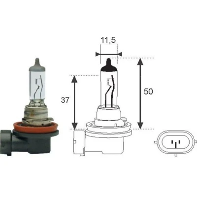 Imagen de MAGNETI MARELLI 002547100000 Lámpara, faro de carretera H8 12V 35W PGJ 19 1 Halógena BMW: 3 Berlina, 5 Coupé, VOLKSWAGEN: Touran I