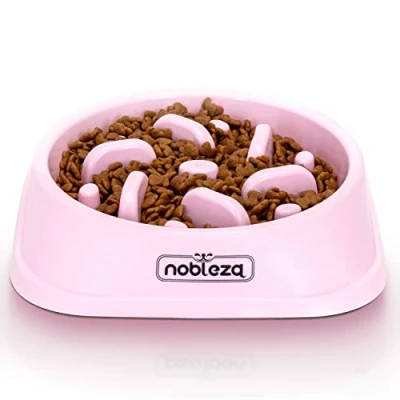 Imagen de Nobleza Comedero Perro Antivoracidad, Antideslizante Comederos para Perros, Antivoracidad Perro, Duradero y no Tóxico Que Evita la Asfixia Grande Medianos, Rosa