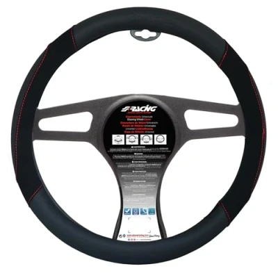 Imagen de Simoni Racing Shammy CVT/59N Funda cubierta para el volante negro 37 39cm Ecopiel