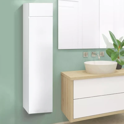 Imagen de IDMarket Mueble columna, cuarto de baño, colgante, color blanco