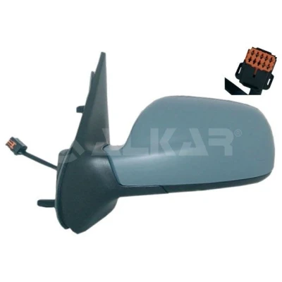 Imagen de Espejo retrovisor Alkar 6121365 izquierda imprimado eléctrico calefactable, tintado en azul, asférico para vehíc. con volante a la