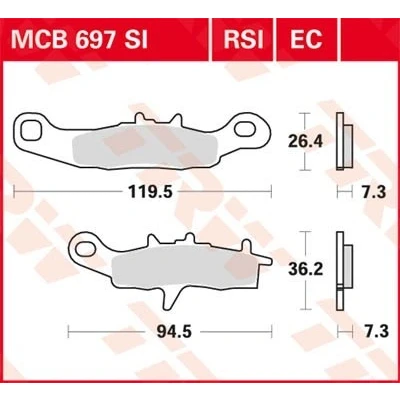 Imagen de TRW Sinter Offroad Racing MCB697RSI Juego de pastillas freno