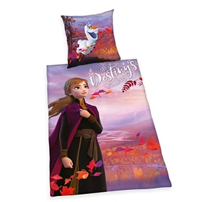 Imagen de Herding Disney&#039;s Frozen 2 Juego de Cama, algodón, Multicolor, 80x80cm, 135x200cm