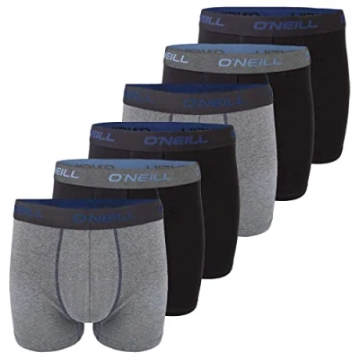 Imagen de O&#039;Neill Calzoncillos tipo bóxer para hombre, tallas M, L, XL, XXL, 95 % algodón, sin bragueta, paquete de 6 unidades, negros, rojos y azules, XL