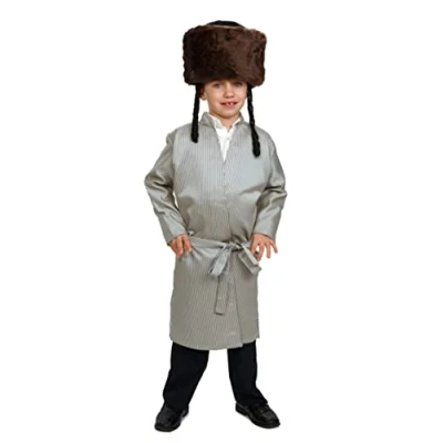 Imagen de Dress Up America Disfraz De Yerushalmi Chasidic Bekitcha A Rayas, Rabino Judío