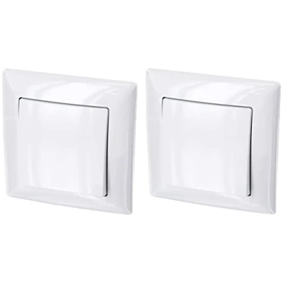 Imagen de Pack de 2 interruptores encendido/apagado, terminales enchufe, todo en uno, serie G1, color blanco puro