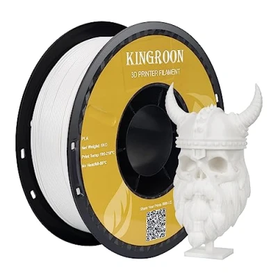 Imagen de Kingroon PLA Filamento Blanco, 1.75 1kg es para la impresora 3D,Filamento Blanco precisión dimensional del de 1 kg +/ 0.03 mm, carrete 2.2