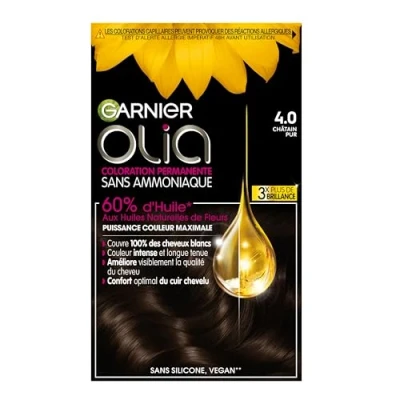 Imagen de Garnier Coloración permanente Olia a base de aceite, sin amoníaco, color castaño