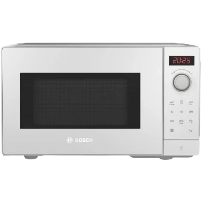 Imagen de Bosch FFL023MW0 Serie 2 Microondas, 26 x 44 cm, 800 W, plato giratorio de 27 tope puerta izquierda, AutoPilot 7 programas automáticos, soporte limpieza, pantalla táctil LED, color blanco
