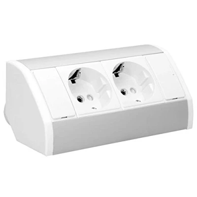 Imagen de ORNO GM 9005/W G(GS) 2 Enchufes Cocina Montaje En Superficie de 45 3680W Para Cocina, Oficina y Encimera