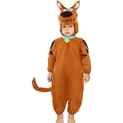 Imagen de Funidelia Disfraz de Scooby Doo para bebé Scooby, Dibujos animados niños y divertidos accesorios Fiestas, Carnaval Halloween Talla 0 6 meses Marrón