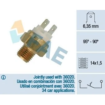 Imagen de Interruptor de temperatura, ventilador del radiador FAE 36010