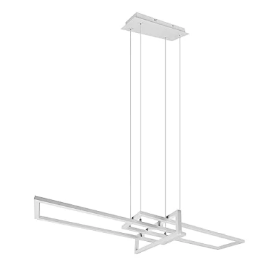 Imagen de Trio, Colgante, Salinas incl. 1 x LED,SMD,34,0 Watt,4000K,4400 Lm. Cuerpo: Metal, estera blanca A:110,0cm, L:40,0cm, A:150,0cm Regulable mediante interruptor,IP20,4000K,