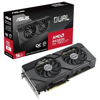 Imagen de ASUS Dual Radeon RX 7800 XT OC Edition 16GB GDDR6 Tarjeta gráfica (AMD RDNA 3, PCIe 4.0, de Memoria GDDR6, HDMI 2.1, DisplayPort 2.1)