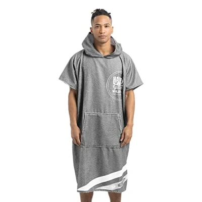 Imagen de HOMELEVEL Poncho de toalla con capucha Ponchos unisex bolsillo Para mujer y hombre adulto talla única surf playa piscina Diseño Hawaii