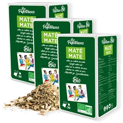 Imagen de LES PAPOTEUSES infusiones mate bio 60 bolsitas Cajas para de 3 confecciones 20 Certificado orgánico