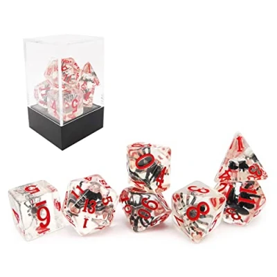 Imagen de Bescon Novelty Spider Polyhedral Dice Set, Black RPG Set of 7