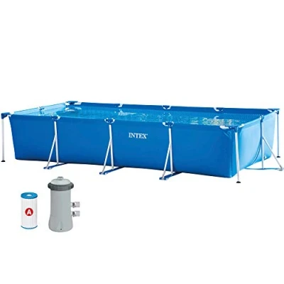 Imagen de Intex 28274NP Piscina Tubular, Rectangular, 450 x 220 84 cm, 7.127 litros, con depuradora Cartucho, 2.006 litros/Hora, Metal Frame, Conexiones 32 mm, Color Azul