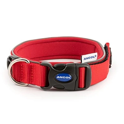 Imagen de Ancol Collar Ultra Acolchado Resistente a la Intemperie, Color Rojo y Talla 3 30 34 cm