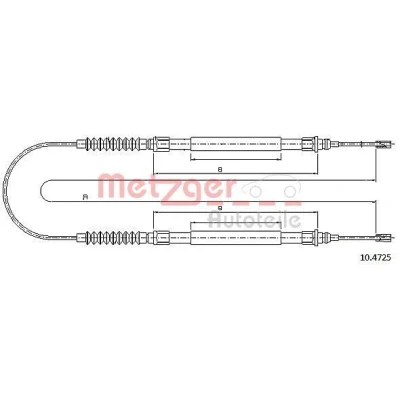 Imagen de METZGER 10.4725 Cable de Freno Mano posterior 2715/890x2 Discos COFLE FIAT: Ducato II Furgón, Bus