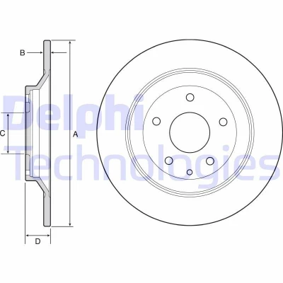 Imagen de Discos de freno DELPHI BG4567C hinten, macizo, 2 Pieza