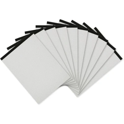 Imagen de Landre reciclaje 100050283 Bloc de notas sin una portada, A4, a cuadros, / m² papel, perforado 60 g reciclado, 10 pack, 50 hojas