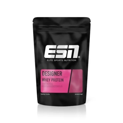 Imagen de ESN Designer Whey Protein Powder, Avellana, 1 kg, hasta 23 g de proteína por porción, ideal para desarrollar y mantener la masa muscular made in Germany