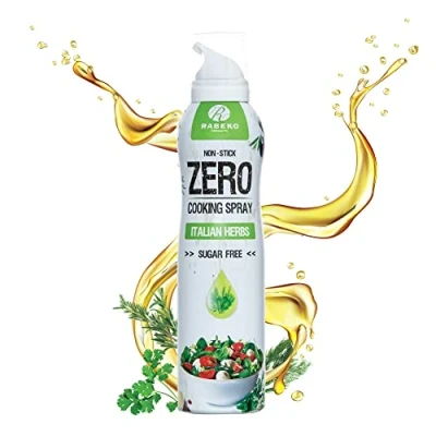 Imagen de Rabeko Zero Spray para cocinar bajo en calorías HIERBAS ITALIANAS 800 raciones, 2 kcal por pulverización freír, asar y hornear sin aditivos, azúcarsin gluten 1 x 200ml