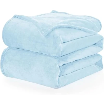 Imagen de WAVVE Manta Extra Grande para Cama 180, Franela Sofá 230x270 cm, Sobrecama Suave, Cálida, Transpirable (270x230 Azul Claro)