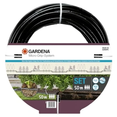 Imagen de Gardena sistema Micro Drip Set de riego por goteo setos/arbustos (50m): inicio listo para usar, eficiente, técnica conexión fácil &amp; flexible (13501 20)