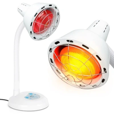 Imagen de Rkdely Lampara Infrarrojos Fisioterapia Equipo: 275w Terapeutica Luz Infrarroja Terapia es Apta para el Cuerpo Aliviar la Fatiga Tiempo y Temperatura Ajustables