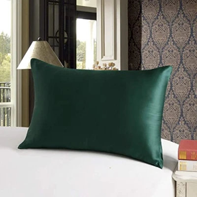 Imagen de TOWNSSILK Funda de Almohada 100% Seda Morera, cuida el Cabello y la Piel, Ambos Lados 19 Momme, 1 Unidad,Emerald， 50 x 75 cm
