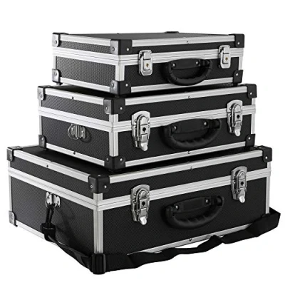 Imagen de Arebos Set de 3 maletín Transporte portátil 200 L volumen total aluminio con cerradura Incl. asa y correa universal