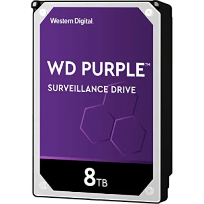 Imagen de WD Purple Disco rigido interno 8 TB Videosorveglianza 3.5&quot;, Allframe AI 360 TB/anno, cache 256 MB, Classe 7.200 RPM