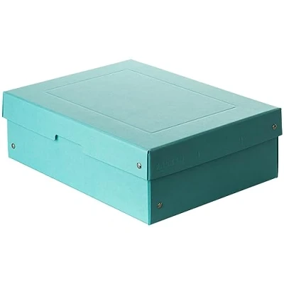 Imagen de FALKEN PureBox Pastel Caja de almacenaje con tapa cartón resistente, fabricada en Alemania, 100 mm alto, DIN A4, color azul