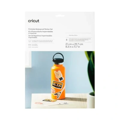Imagen de Cricut™ Juego de pegatinas impermeables imprimibles, A4 (6 unidades), color blanco