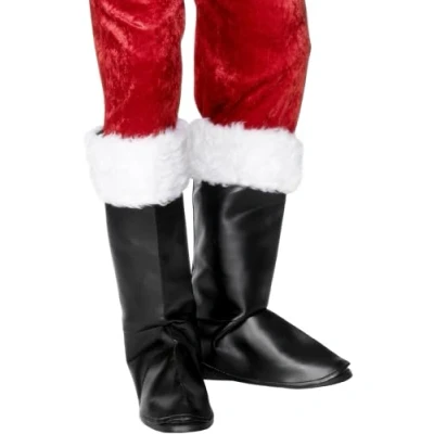 Imagen de Smiffys Fundas para botas de Papá Noel, Negro, con pelaje