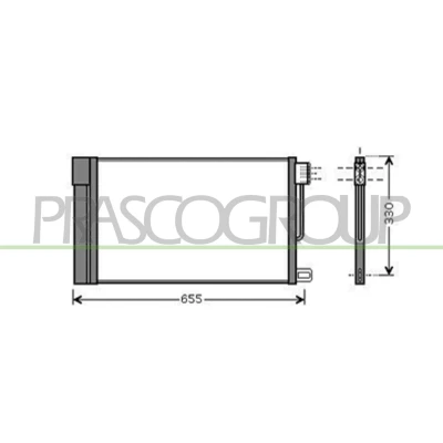 Imagen de PRASCO AA344C003 Condensador 12,0 9,2 571, 585 R 134 a OPEL: Corsa E Hatchback, D Adam, FIAT: Fiorino III Furgón / Familiar