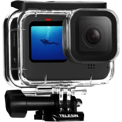 Imagen de TELESIN 60M Funda Carcasa Impermeable para GoPro Hero 12 11 10 9 Black, Protectora Subacuática Incluye Soportes Trípode y Tornillo de fijación, Go Pro